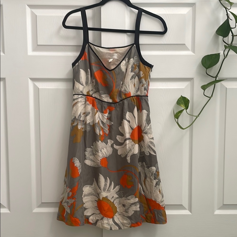 Anthropologie - Moulinette Soeurs Gray and Orange Floral Dress